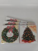 30 Luxe Kerstkaarten en nieuwjaarskaarten met envelop - 2 Motieven - enveloppen- Glitter -Kerstboom & Krans - Fijne Feestdagen