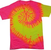 Tie-Dye T Shirt Fluorescerende Swirl S