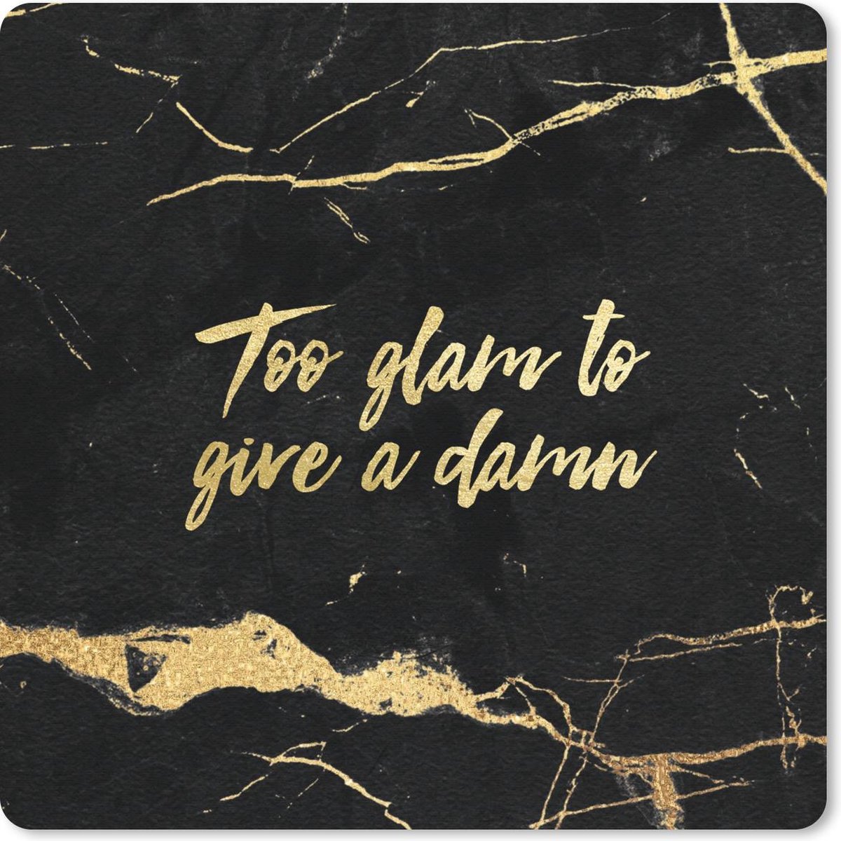 Muismat 30x30 cm - Mousepad Quote - Spreuken - Goud - Marmer print - Muismatten