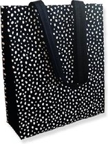 Merkloos Shopper - Non woven - 101 Dots - Zwart wit