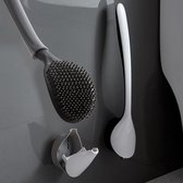 La Cité Hygiënische Siliconen WC Borstel met Houder - Inclusief Zelfklevend Ophangsysteem/Wandmontage - Flexibel - Antibacterieel en Duurzaam - Zwart
