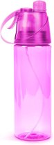 Bidon Waterfles met Sprayfunctie - 600ML - Roze
