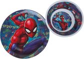 Marvel Spiderman - Serviesset - Kinderservies - Bord / Kom - Multicolor - Kunststof - 2 Delig