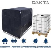 Dakta® Container afdekzeil | 1000 liter | Beschermhoes IBC-container | 120 x 100 x 116 cm | Afdekzeil | UV-filter | Waterdicht | 210D Oxford Polyester | Zwart
