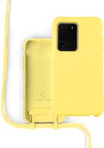 Coverzs Silicone case met koord Samsung Galaxy S20 Ultra - Geel