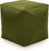 Drop& Sit Poef Nylon – Olijfgroen – 40 x 40 x 40 cm - Vierkant