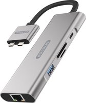 Sitecom - CN-411 - Dual USB-C Multiport Pro Adapter PD- 7 multifunctionele poorten - 2 kaartlezers én voorziet je MacBook tegelijkertijd van stroom
