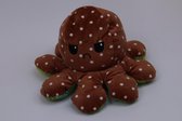 Octopus Mood Knuffel – Omkeerbaar – TikTok Hype 2021 – Verschillende Kleuren – Blij en Boos - XL 30cm - Glitter Groen Bruin