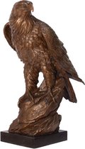 Bronzen beeld - Adelaar op steen - Gedetailleerd sculptuur - 50,5 cm hoog