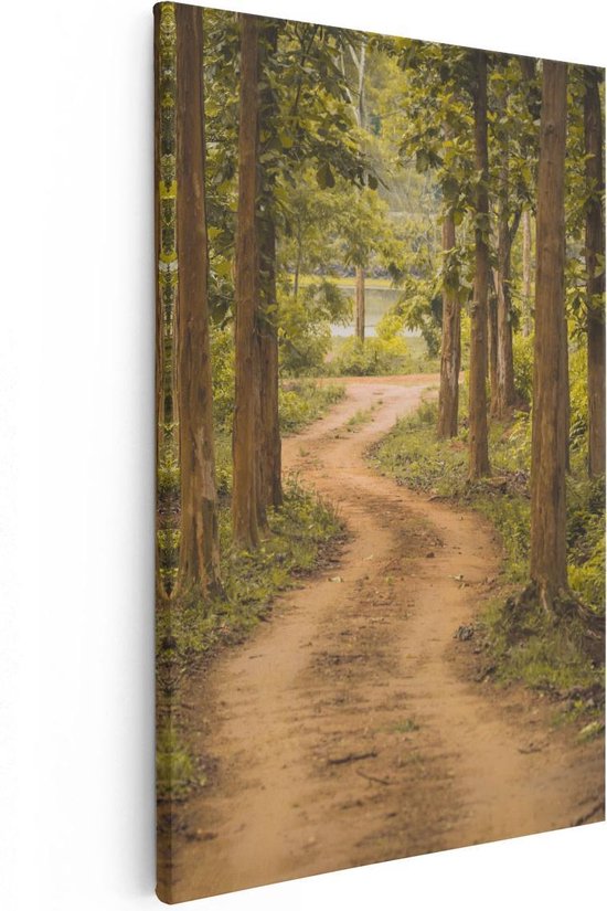 Artaza Canvas Schilderij Pad In Het Bos Met Bomen - 60x90 - Foto Op Canvas - Canvas Print