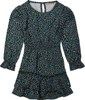 Vinrose meisjes jurk leopard pattern teal maat 146/152