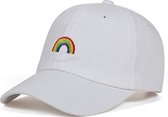 Stijlvolle Zomerpet Gaypride LGBT- Premium Pet Regenboog- petje wit