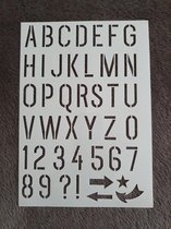 Alfabet hoofdletters + cijfers, A5 stencil, kaarten maken, scrapbooking
