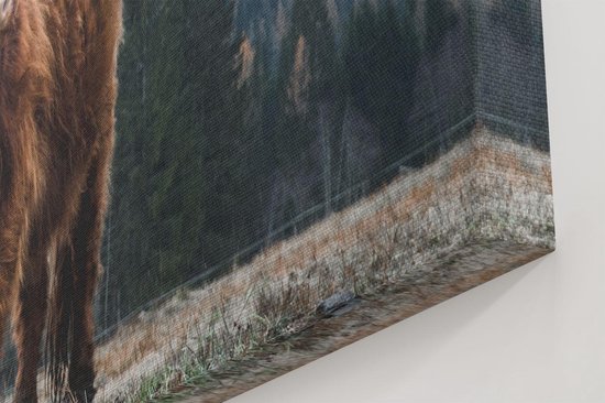 Artaza - Peinture sur toile - Vache Highlander écossais dans les Montagnes - 30 x 40 - Klein - Photo sur toile - Impression sur toile