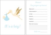 Babyshower invulkaarten 20 stuks | babyshower | babyshower voorspellingskaarten | babyshower kaarten | babyshower spelletjes | babyshower jongen | blauw