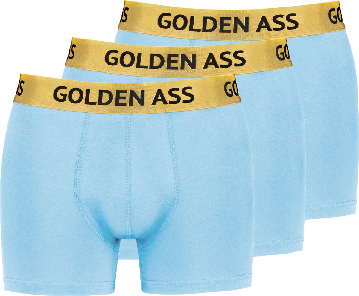 Golden Ass - 3-Pack heren boxershort licht blauw S
