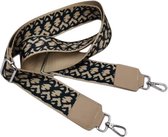 THL Design - Schouderband Voor Tas – Tassenriem – Tas Hengsel - Bag Strap - Verstelbaar – Zilverkleurig – Beige / Zwart