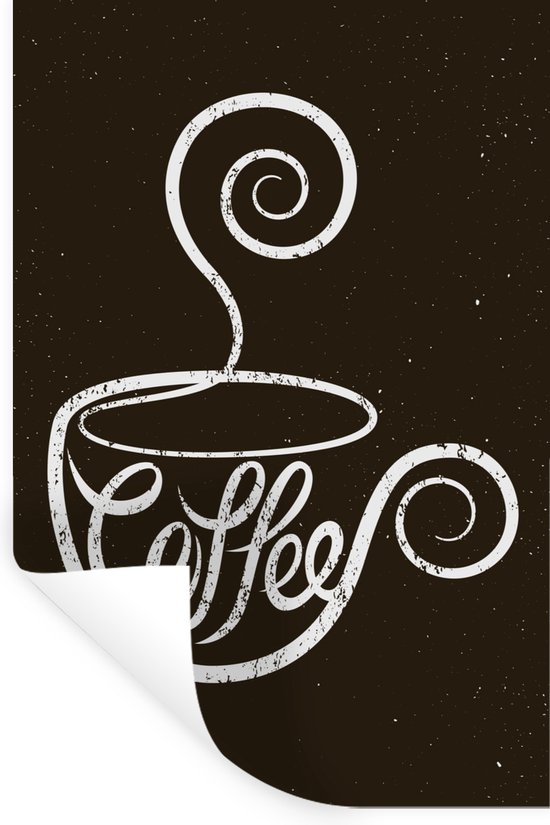 Muurstickers - Sticker Folie - Spreuken - Coffee - Quotes - Retro - Krijtbord - 40x60 cm - Plakfolie - Muurstickers Kinderkamer - Zelfklevend Behang - Zelfklevend behangpapier - Stickerfolie
