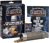 A-MAZE-N Products Smoker 3-delige Combo Pack 15 cm Tube - Rookhout - Kleur RVS