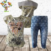 T-Shirt met legging spetter geel -s&C-98/104-Complete sets