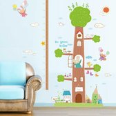 Muursticker Kinderkamer | Wanddecoratie Babykamer | Decoratie Jongens & Meisjes | Muursticker Boom | 3D Stickers | Groeimeter Boom