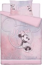 Blauw en roze katoenen beddengoed 135x200 cm Minnie Mouse, OEKO-TEX