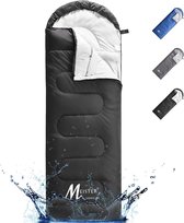 Meisterhome® mummy slaapzak kamperen zwart ca. 220 x 75 cm met draagtas