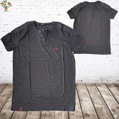 Zwart heren tshirt met streep 3XL -Violento-3XL-t-shirts heren