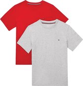 Tommy Hilfiger Cotton Crew Neck T-shirt - Unisex - Rood - Grijs