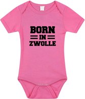 Born in Zwolle tekst baby rompertje roze meisjes - Kraamcadeau - Zwolle geboren cadeau 56 (1-2 maanden)