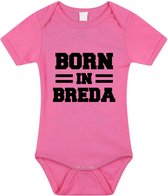 Born in Breda tekst baby rompertje roze meisjes - Kraamcadeau - Breda geboren cadeau 80 (9-12 maanden)