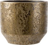 Bloempot keramiek/aardewerk voor kamerplant goud D19 x H18 cm - Plantenpotten voor kamerplanten en kunstplanten
