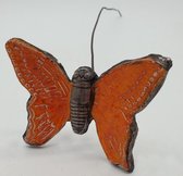 Vlinder keramiek oranje handgemaakt