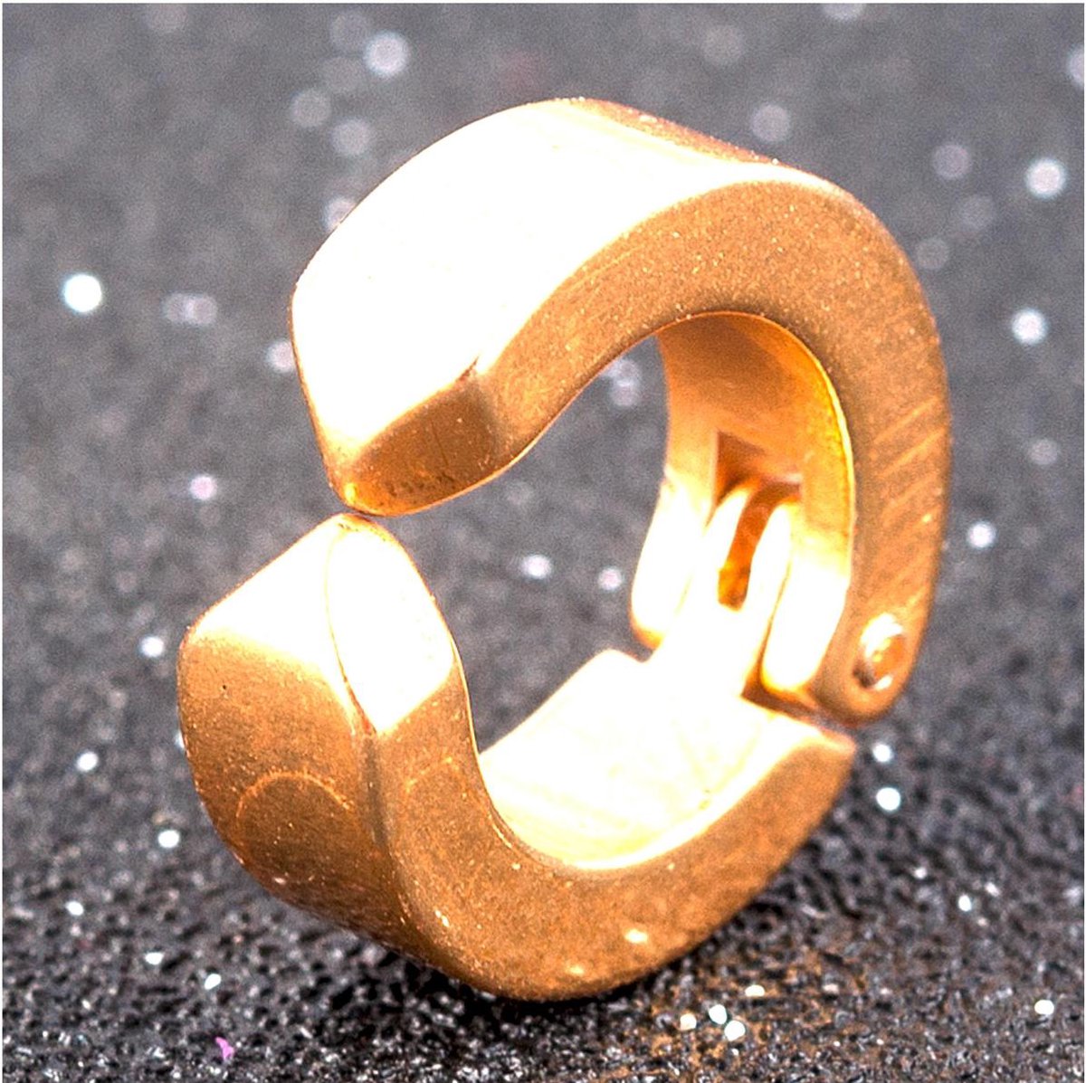 Cabantis Clip-onn Oorbel-Neuspiercing 12 mm|Oorbellen dames|Oorbellen Unisex|Fake Piercing|RVS|Bronskleurig