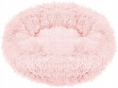 Lit pour chien Springos | Super doux et Luxe | Lavable | Donut | Duveteux | Coussin pour chien | 80 cm | Rose