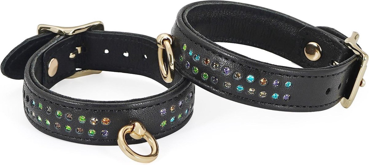 Liebe Seele - Shining Girl Handgemaakte lederen Enkelboeien Met strass Steentjes - exclusief En Luxe ontwerp