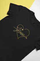BlackPink Jisoo Signature T-Shirt | Fan Sign Love | In Your Area | Maat L Zwart
