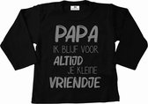 Shirt jongen-zwart-zilver-papa ik blijf voor altijd je kleine vriendje-Maat 62