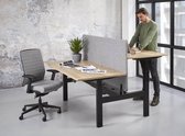 Duo bench elektrisch verstelbaar zit/sta bureau Teez breed 120CM diep 80/80CM bladkleur Kersen framekleur Zwart (RAL9011)