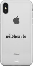 Transparante case geschikt voor iPhone X / iPhone Xs / iPhone 10 hoesje - Doorzichtig hoesje Wildhearts Black - iPhone Transparant Case - Transparant beschermhoes