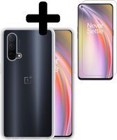 Oneplus Nord CE Hoesje Siliconen Case Cover Met Screenprotector - Oneplus Nord CE Hoesje Cover Hoes Siliconen Met Screenprotector - Transparant
