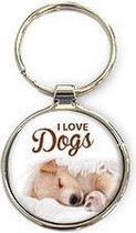 Miko - Sleutelhanger - I love dogs - Rond