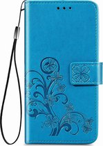 OnePlus Nord N100 Hoesje - Mobigear - Clover Serie - Kunstlederen Bookcase - Blauw - Hoesje Geschikt Voor OnePlus Nord N100