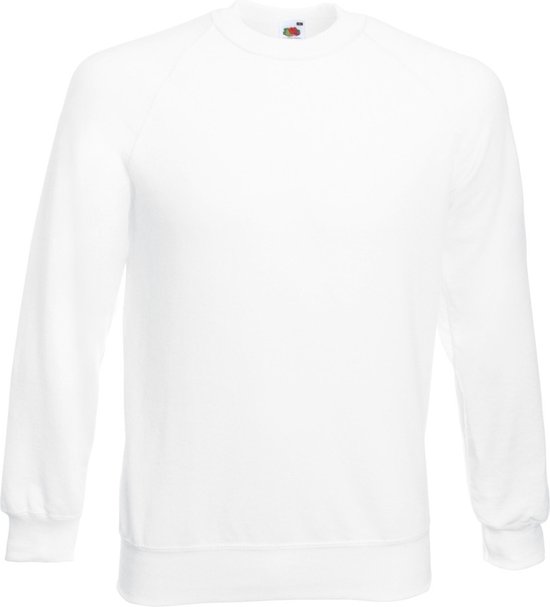 Fruit of the Loom unisex raglan sweatshirt in wit. Ronde hals, lange mouwen.