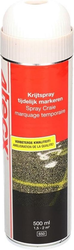 4tecx Krijtspray Markeren Wit 500ml - 4018009160