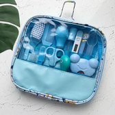 Baby Care kit - Baby Verzorgingsset 13 -delig + Handig reistasje / Geschenkset / Babyshower / Kraamcadeau / Boy / Jongetje / Blauw