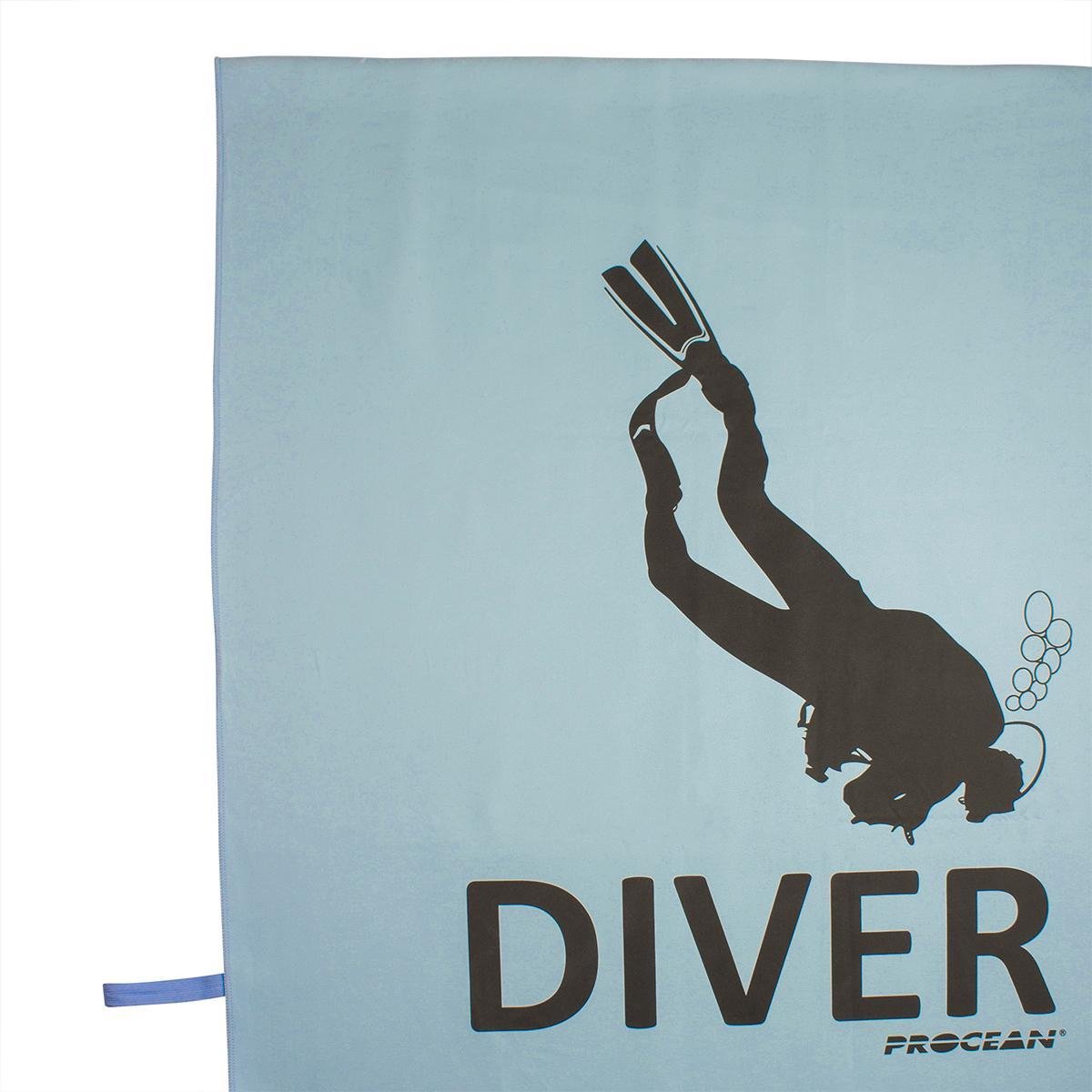 Procean microfibre strandlaken diver lichtblauw