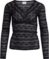 Vila T-shirt Vidivo V-neck L/s Top 14066064 Black Dames Maat - L