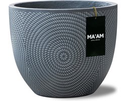 MA'AM Pottery Jade ronde bloempot - D44×H36 cm - zwart - industriële eyecatcher