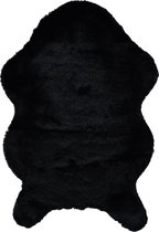 Kunstvacht - schapenvacht - imitatiebont - 90 x 60 cm | Zwart, tapijt